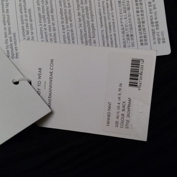 NWT - ZIMMERMANN Black Fanned Pants Wide-leg Cropped Pants, size 4 - Picture 11 of 14